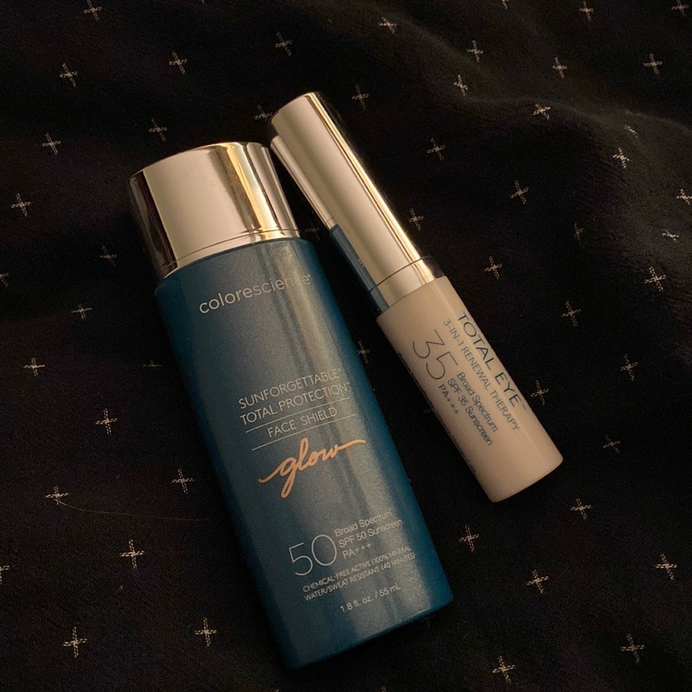 Colorscience GLOW face shield and TOTAL Eye renewal